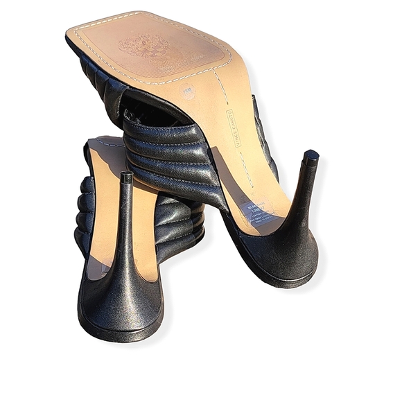 NWT VINCE CAMUTO "Sarendie" Black quilted Leather Stiletto Slide heel, size 10 - Picture 12 of 14